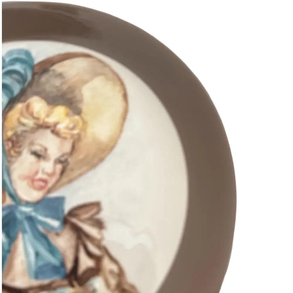 Vintage 1950s Hand Painted Lady Plate by Helen Burke 10.5”